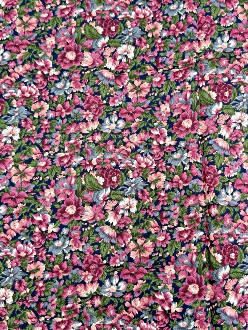 VTG Hoffman Fabrics Pink Green Floral Quilting Cotton Les Jardin 21" L x 42" W
